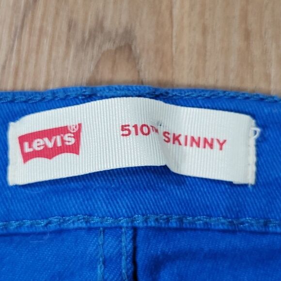 📐🩵Levi's 510 Electric Blue Skinny Fit Jeans Youth Size 12 - Picture 9 of 12